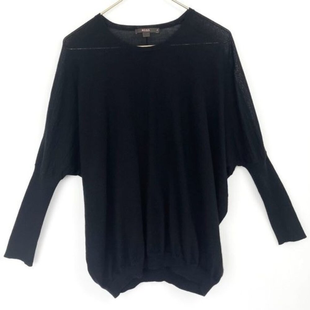 Reiss Midnight Black Scoop Neck Sweater